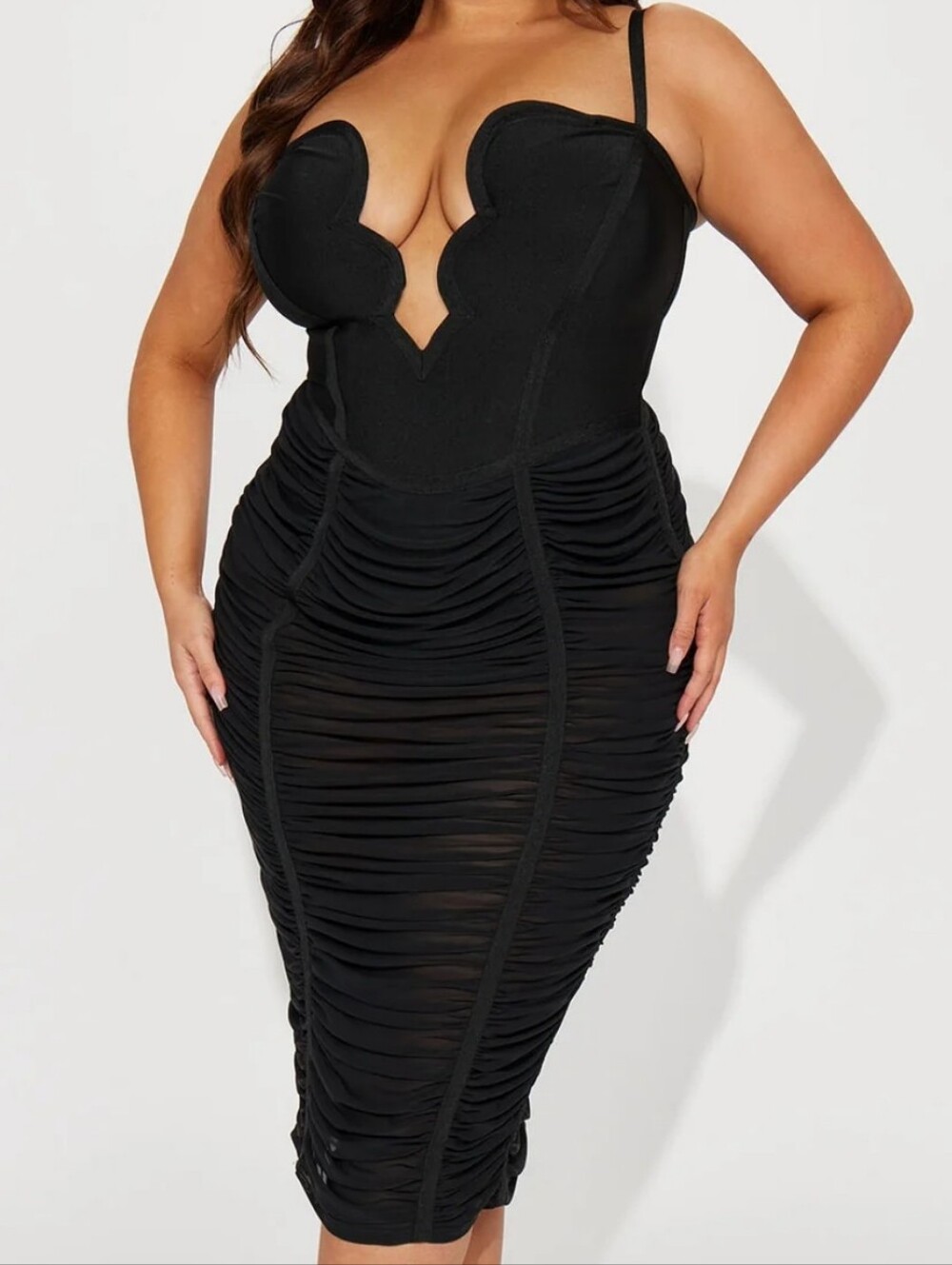 Ruched Bandage Midi Dress